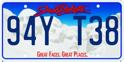 SD license plate 94YT38