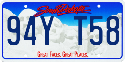 SD license plate 94YT58