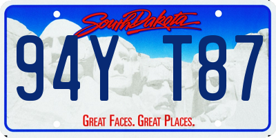 SD license plate 94YT87