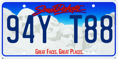 SD license plate 94YT88