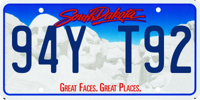 SD license plate 94YT92