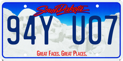 SD license plate 94YU07