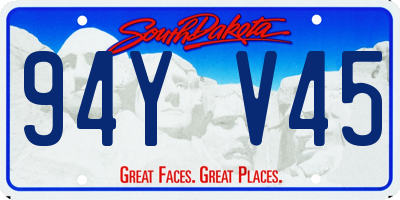 SD license plate 94YV45