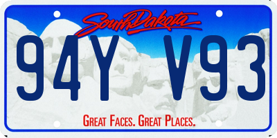 SD license plate 94YV93