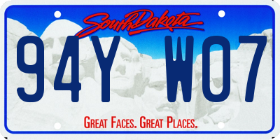 SD license plate 94YW07