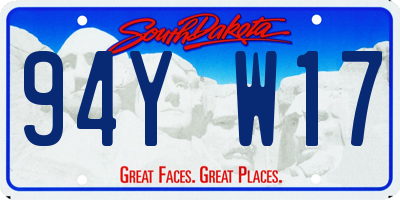 SD license plate 94YW17