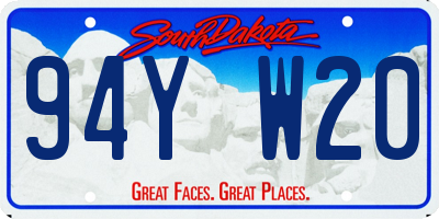 SD license plate 94YW20