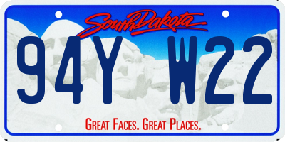 SD license plate 94YW22