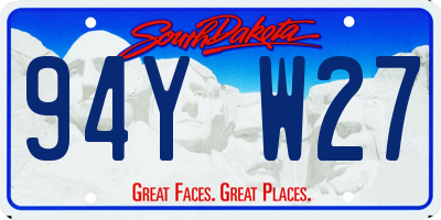 SD license plate 94YW27