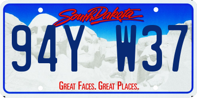 SD license plate 94YW37