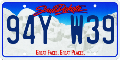 SD license plate 94YW39