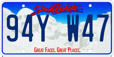 SD license plate 94YW47