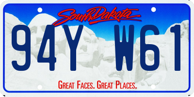 SD license plate 94YW61