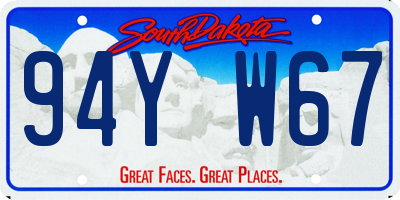 SD license plate 94YW67