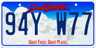 SD license plate 94YW77