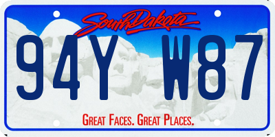 SD license plate 94YW87