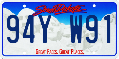 SD license plate 94YW91