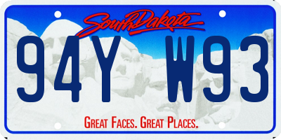 SD license plate 94YW93