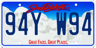 SD license plate 94YW94
