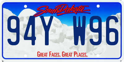 SD license plate 94YW96