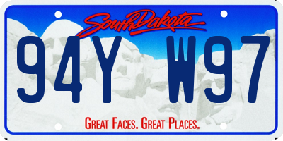 SD license plate 94YW97