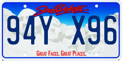 SD license plate 94YX96