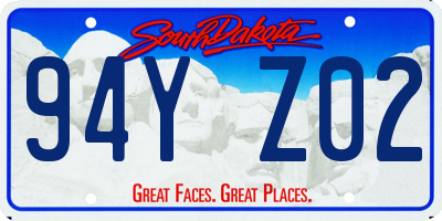 SD license plate 94YZ02