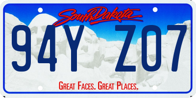 SD license plate 94YZ07