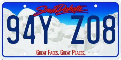 SD license plate 94YZ08