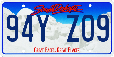 SD license plate 94YZ09