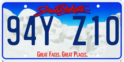 SD license plate 94YZ10