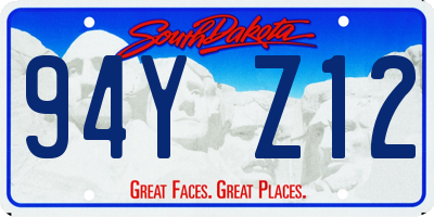 SD license plate 94YZ12