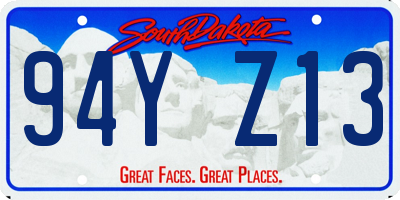SD license plate 94YZ13