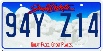 SD license plate 94YZ14