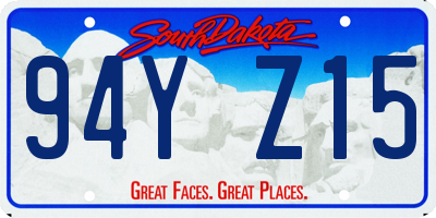 SD license plate 94YZ15