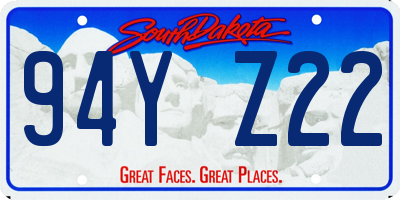 SD license plate 94YZ22