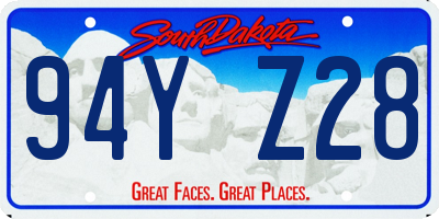 SD license plate 94YZ28