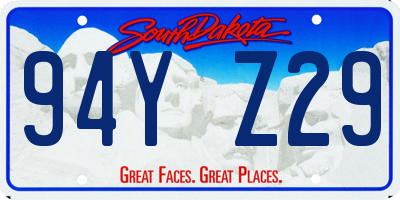 SD license plate 94YZ29