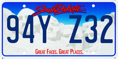 SD license plate 94YZ32