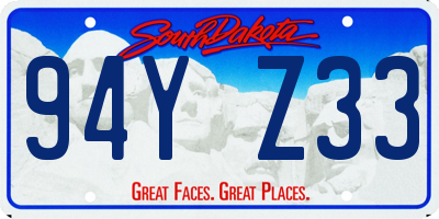 SD license plate 94YZ33