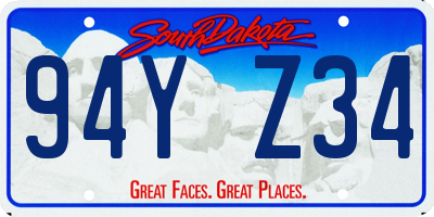 SD license plate 94YZ34
