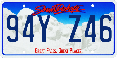 SD license plate 94YZ46