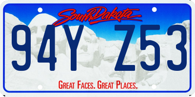 SD license plate 94YZ53