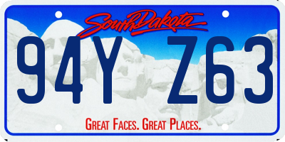 SD license plate 94YZ63