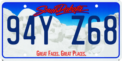 SD license plate 94YZ68
