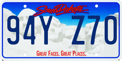 SD license plate 94YZ70