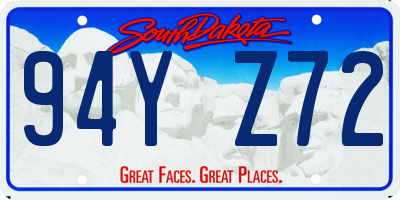 SD license plate 94YZ72