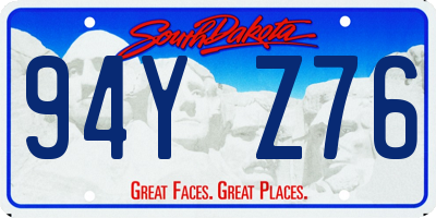 SD license plate 94YZ76