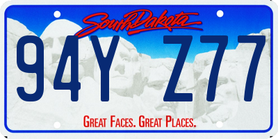 SD license plate 94YZ77