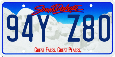 SD license plate 94YZ80